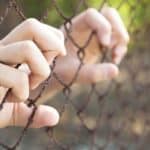 carcere, mani, rete,